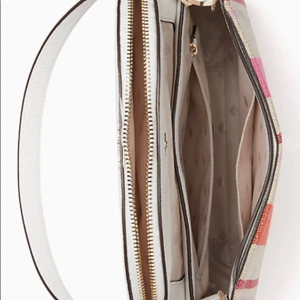 Authentic Kate spade leather/canvas flap crossbody - Picture 5 of 14